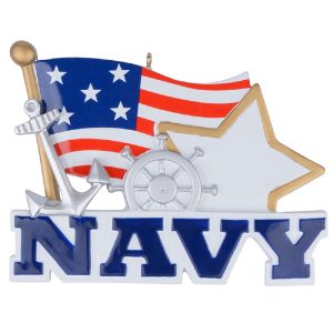 Maxora Personalized Navy Ornament