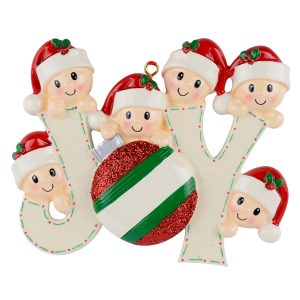 Maxora JOY Family of 6 Personalized Ornament