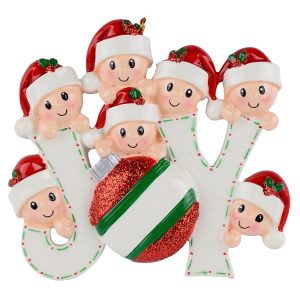 Maxora JOY Family of 7 Personalized Ornament