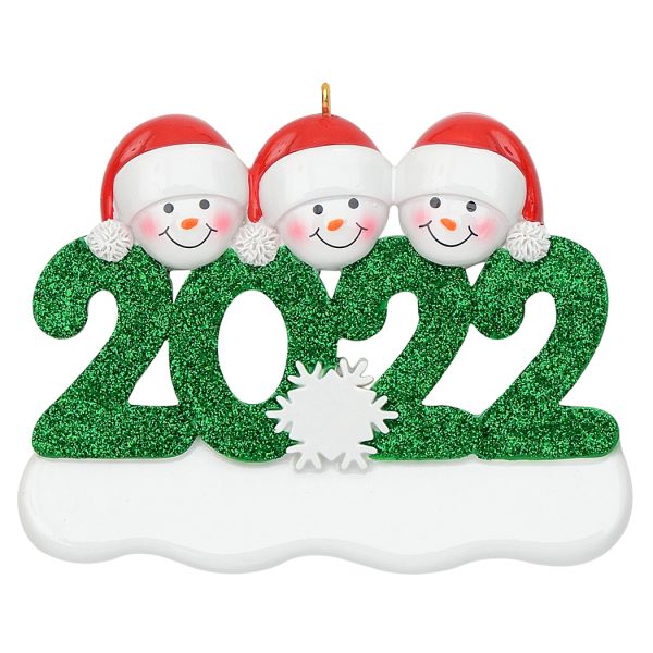 Maxora Personalized Ornament 2021 Family of 3