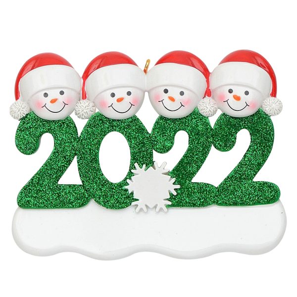 Maxora Personalized Ornament 2021 Family of 4