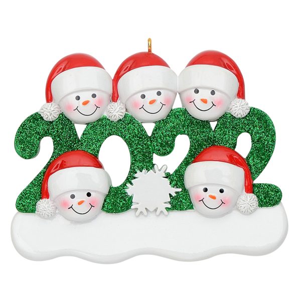 Maxora Personalized Ornament 2021 Family of 5