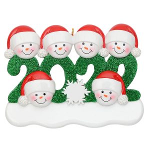 Maxora Personalized Ornament 2021 Family of 6