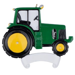 Maxora Personalized Tractor Green Ornament