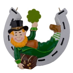 Maxora Personalized Ornament Lucky Elf with Horseshoe
