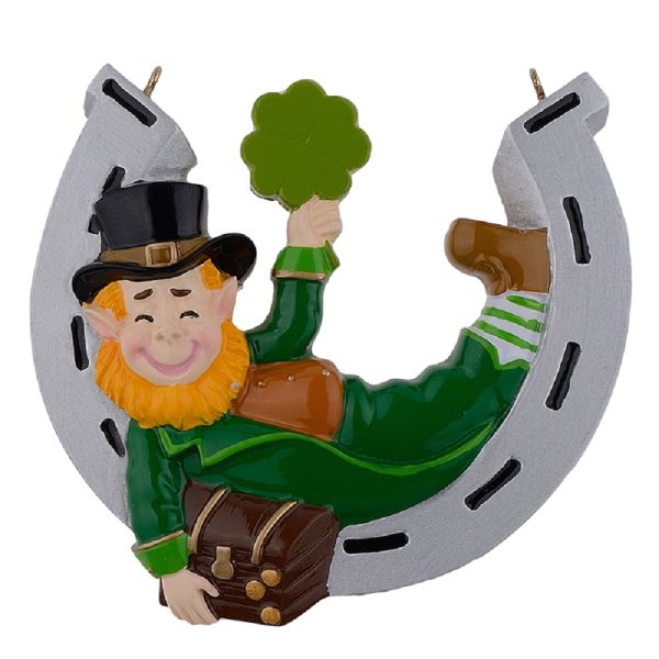 Maxora Personalized Ornament Lucky Elf with Horseshoe