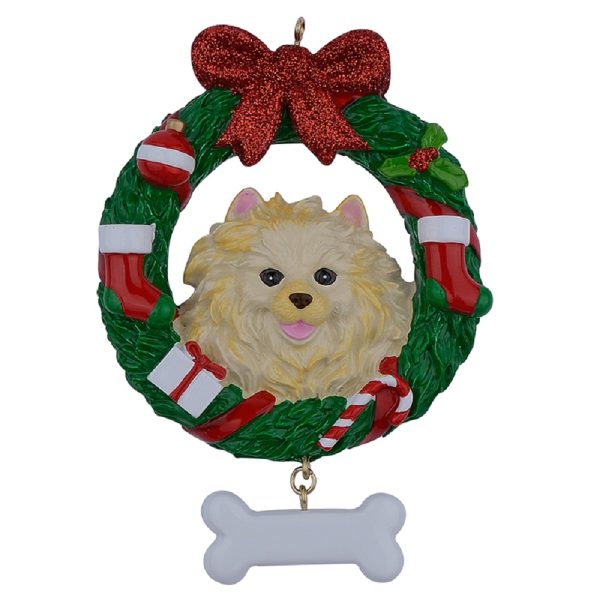 Maxora Personalized Ornament Pomeranian Wreath