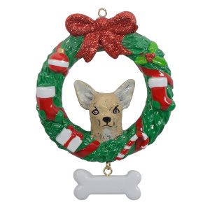 Maxora Personalized Ornament Chihuahua Wreath