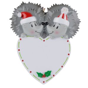 Maxora Personalized Hedgehog Couple Ornament
