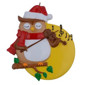 Maxora Personalized Violin Owl Ornament