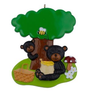 Maxora Personalized Picnic Black Bears Ornament