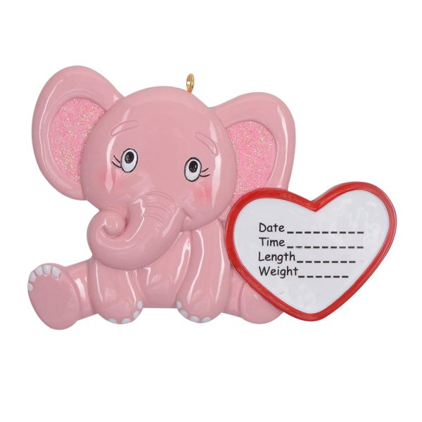 Maxora Personalized Ornament Baby Elephant Girl
