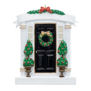 Maxora Personalized Black Door Holiday House Ornament