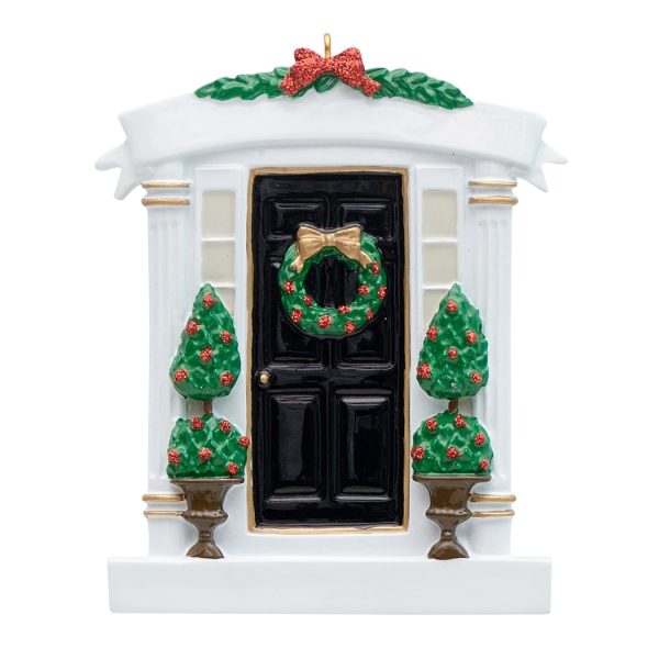 Maxora Personalized Black Door Holiday House Ornament