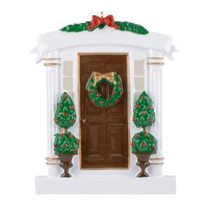 Maxora Personalized Brown Door Holiday House Ornament