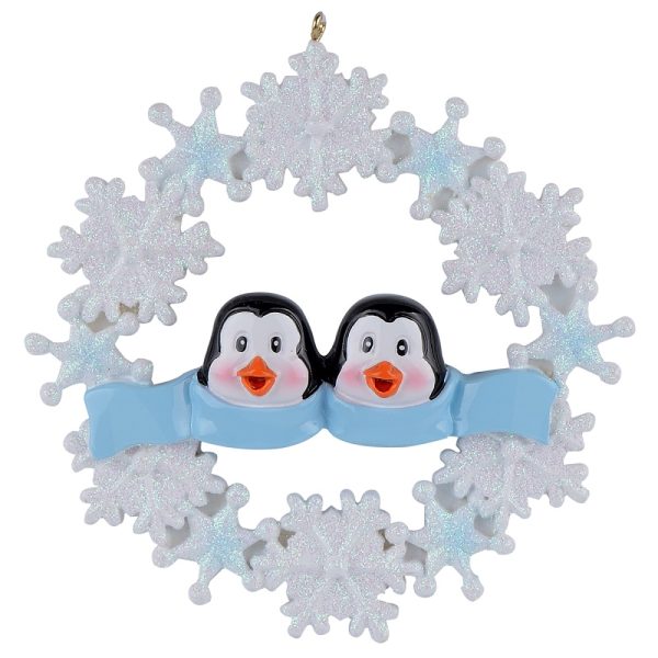 Maxora Personalized Penguin with Snowflake Ornament of 2