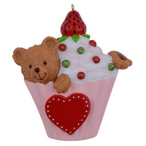 Maxora Personalized Bear Cupcake Ornament