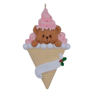 Maxora Personalized Bear Ice Cream Ornament