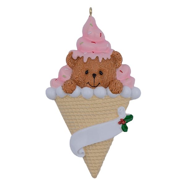 Maxora Personalized Bear Ice Cream Ornament