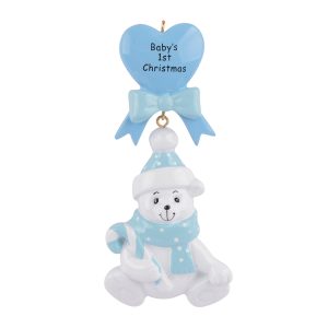 Maxora Baby Bear Blue Ornament White version