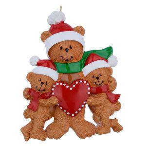 Maxora Personalized Bear Ornament I Love Mommy of 3