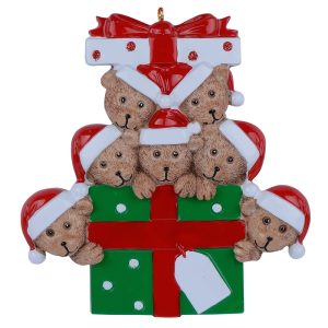 Maxora Bear Gift Family Personalized Ornament of 7