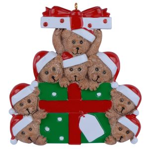 Maxora Bear Gift Family Personalized Ornament of 8