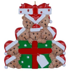 Maxora Bear Gift Family Personalized Ornament of 9