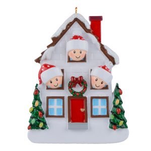 Maxora Personalized Christmas House Ornament of 3