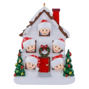 Maxora Personalized Christmas House Ornament of 5