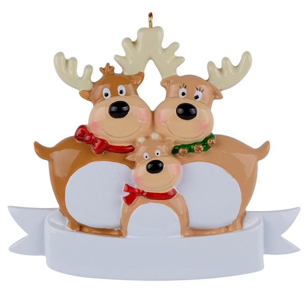 Maxora Personalized Reindeer Ornament Family of 3