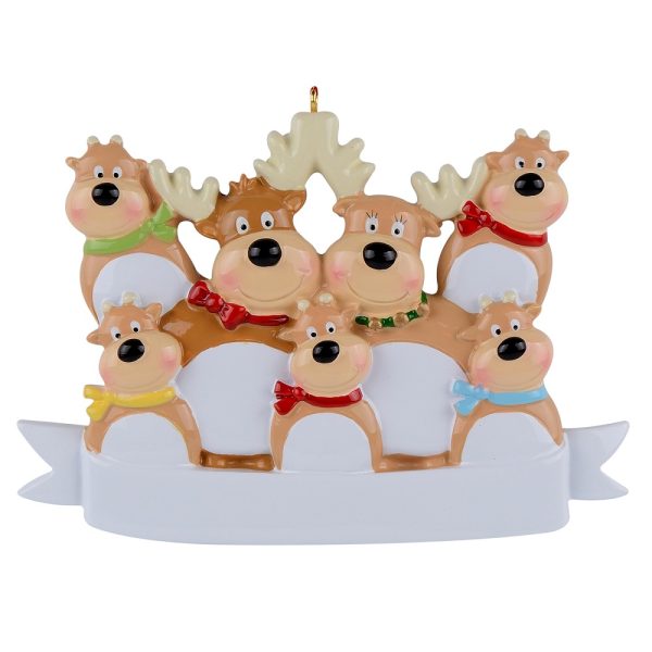 Maxora Personalized Reindeer Ornament Family of 7