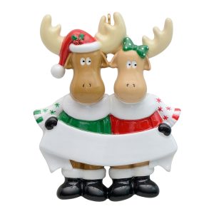 Maxora Personalized Moose family Family Ornament of 2