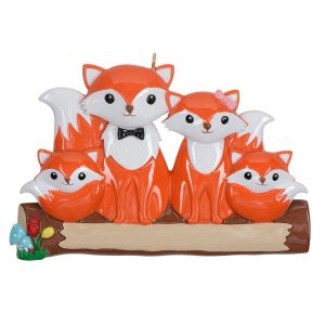 Maxora Personalized Ornament Fox Family of 4