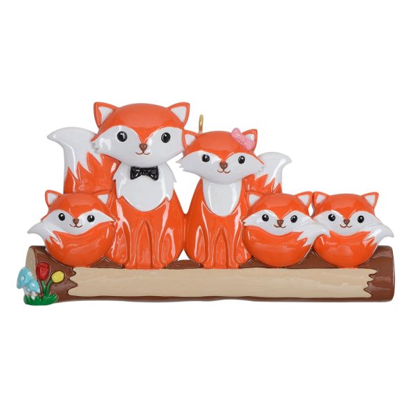 Maxora Personalized Ornament Fox Family of 5