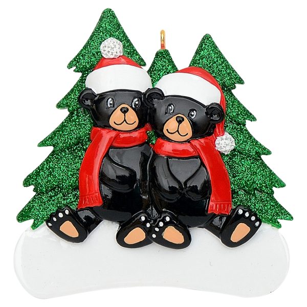 Maxora Personalized Ornament Black Bear Family of 2