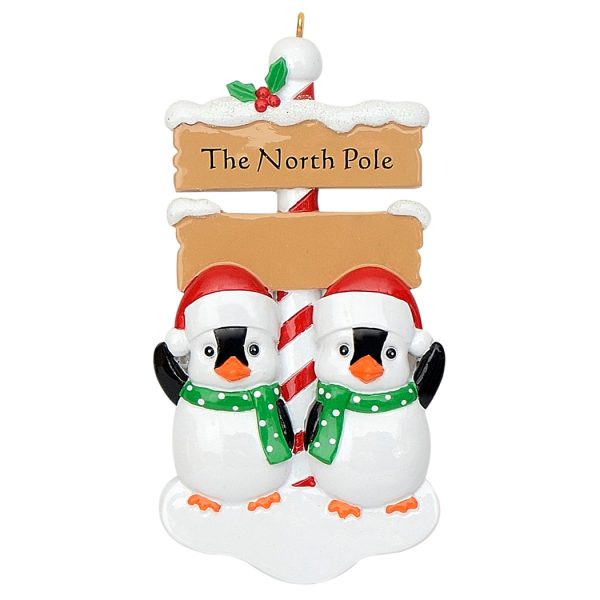 Maxora Personalized Ornament North Pole Penguin Family 2
