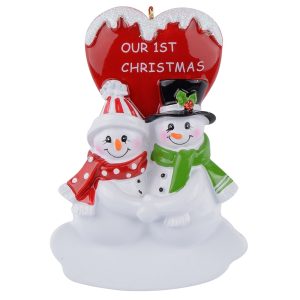Maxora Personalized Snowman Couple Ornament