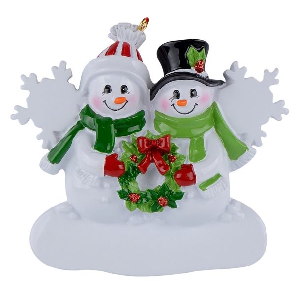 Maxora Personalized Snowman Faimly with Snowflake Ornament of 2