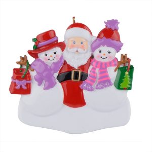 Maxora Snow Ladies with Santa Personalized Ornament