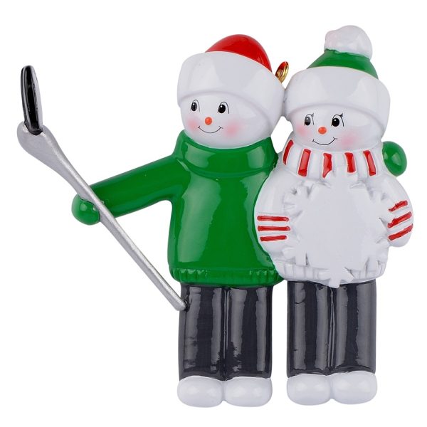 Maxora Snowman Selfie Family 2 Personalized Ornament