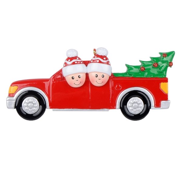 Maxora Christmas Tree Pickup Personalized Ornament Family of 2