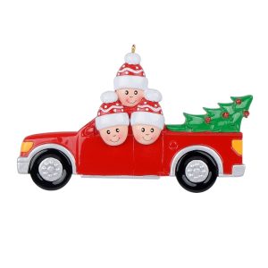 Maxora Christmas Tree Pickup Personalized Ornament Family of 3