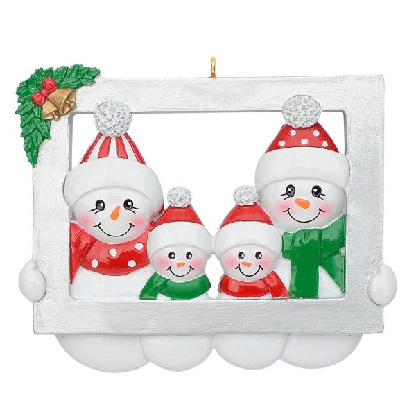Maxora Personalized Ornament Snowman Frame Family of 4