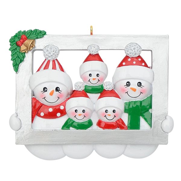 Maxora Personalized Ornament Snowman Frame Family of 5