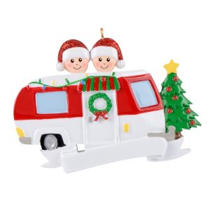 Maxora Pregenant Ornament RV Trailer Couple