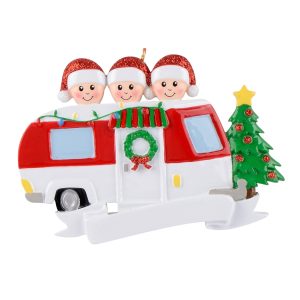 Maxora Pregenant Ornament RV Trailer Family of 3