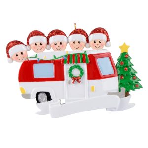 Maxora Pregenant Ornament RV Trailer Family of 5