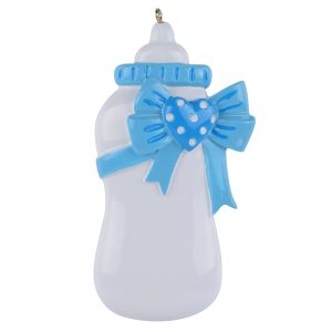 Maxora Personalized Baby Bottle Ornament Blue