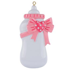 Maxora Personalized Baby Bottle Ornament Pink